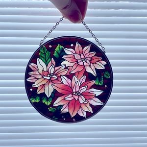 Joan Baker Designs Poinsettia Stained Glass Art